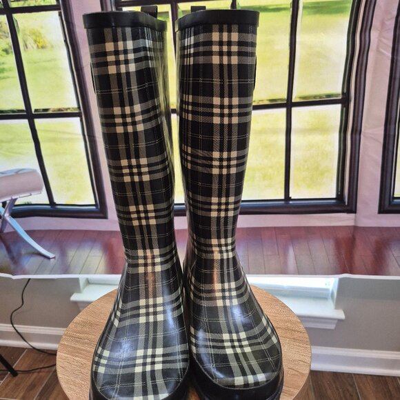 Women Multi Color Rain Boots - Size 9 - Picture 1 of 10